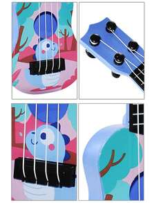 Ukelele De Dibujos Animados Para Niños, Instrumento Musical De Juguete Para Interacción Entre Padres E Hijos Y Educación Temprana (color Aleatorio), 1 Ud. - Multicolor - Ver 5