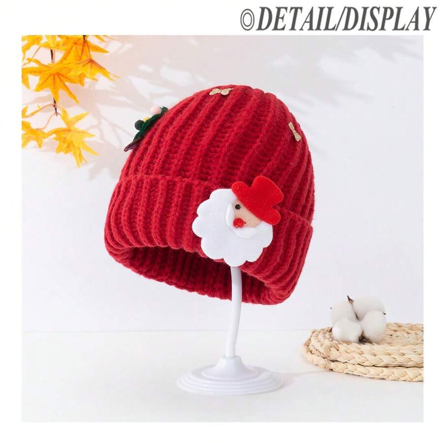 1PC Unisex  Kint Hat For Daily Use, Autumn And Winter Warm Hat - Red - View 1