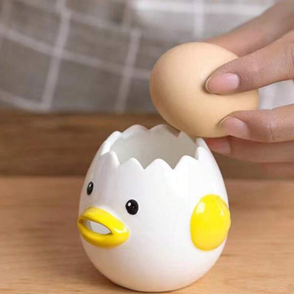 1 Pieza Separador De Yemas De Huevo De Porcelana En Forma De Pequeño Pollito Lindo, Filtro De Claras De Huevo Creativo, Utensilio De Cocina