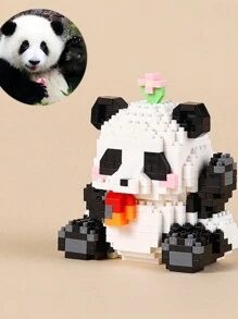 大熊貓積木、可變形桌面裝飾收藏品動作玩偶、青少年減壓玩具 - 黑與白 - 查看 9