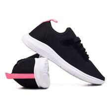 Women Wedge Sneakers - Đen và trắng - Xem 5