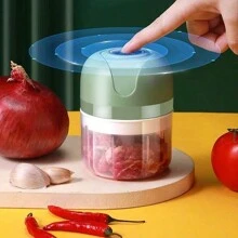 White/Green Mini Electric Food Chopper Processor For Kitchen, Wireless, Usb Charging, Multifunctional, Suitable For Garlic, Onions, Meat - White - View 6