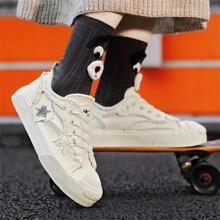 1pair Sports Style Women's Sneakers With Front Lacing And Color Block Design, Thick Outsole, Breathable, Anti-Slip, Wear-Resistant, Suitable For Outdoor Activities And Daily Wear - Beige - View 11