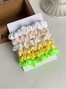 6个哑光彩色发圈，无损弹力发带，适用于马尾辫和发髻，休闲发圈，发饰，头部配饰 - 彩色 - 查看 13