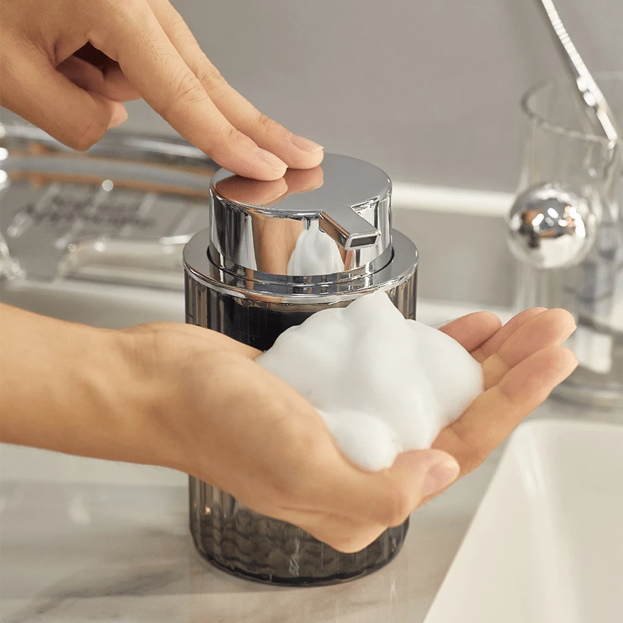 Bathroom Dispenser Bottle Large Capacity Shower Gel Hand Wash Foam Pump Bottle - Grey - View 1