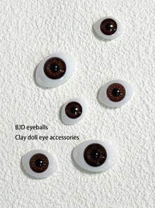 5-On-1 Package BJD Eye Beads Alec Pressure Eye Round Eye OB11 Clay Doll Eye Accessories Plastic Material Give The Doll More Variation And Color Three Models Of Eye Accessories Are Available For Selection Fine Workmanship, Bright Eyes, And Bright Colors - Brown - View 8