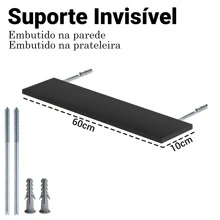 Deliquadros Straight Shelf Set Invisible Support 4 Pieces Decorative Minimalist MDF Display Stand - 白色 - 查看 4