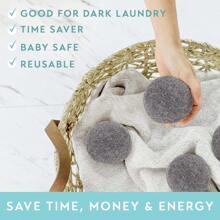 6pcs Wool Dryer Balls Wool Balls Replaces Dryer Sheets - Wool Balls For Dryer Laundry Balls For Dryer - Grey - View 3