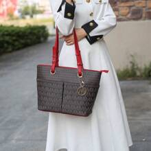 MKF Collection Signature Lori  Vegan Leather Women'S Tote Bag, Fashion Large Work Purse By Mia K - Màu xanh hải quân - Xem 4