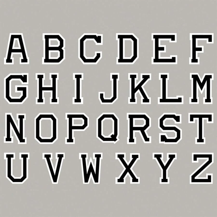 24入組英文字母熱轉印貼紙,適用於服裝、鞋子和袋子裝飾