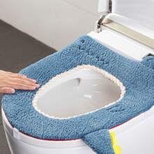 1入組卡通馬桶座墊,家用加厚保暖馬桶環（秋、冬季）可水洗便攜馬桶坐墊,冬季加厚絨毛馬桶座套,受歡迎的卡通暖馬桶座套 - 彩色 - 查看 2