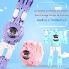 1入轉形機器人電子手錶玩具,帶儲物功能,作為禮物或獎品 - 黃色 - 查看 2