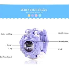 1入轉形機器人電子手錶玩具,帶儲物功能,作為禮物或獎品 - 黃色 - 查看 4