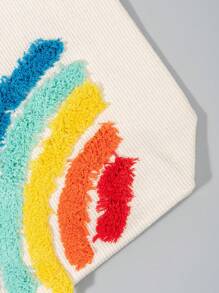 女士手提包、女包、帆布包、女士手提包、女士手提包、女士单肩包、其他印花、流苏、仿皮、柔软毛绒、大容量、通勤、办公室、工作、适合女性、新手和白领人士、适合女孩、少女 - 彩色 - 查看 7