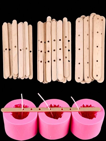 10pcs/12pcs Wooden Wax Core Holder For DIY Handmade Scented Candle Making Supplies Wick Centering Device Handwork Art Craft Tools