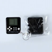 復古手提遊戲機,迷你鑰匙扣解鎖遊戲,裝飾性禮品,聖誕節禮物 - 黑色 - 查看 1