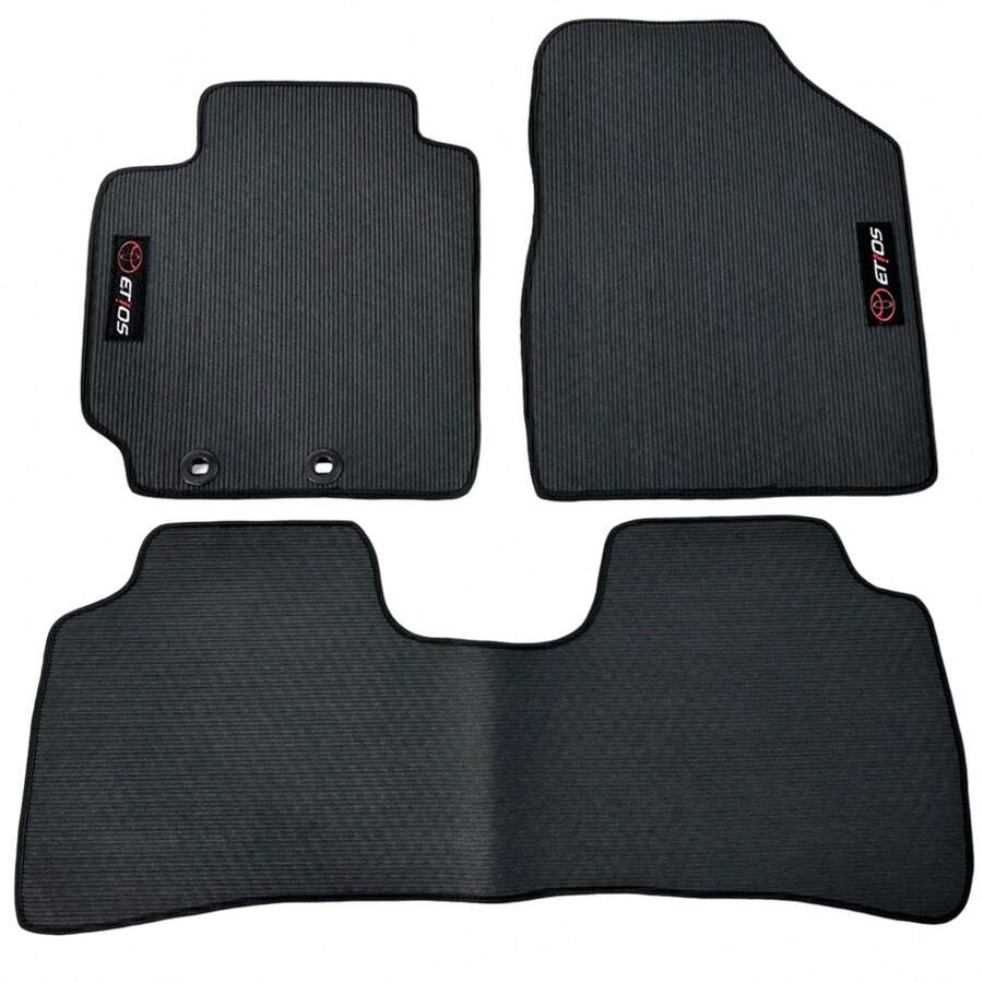 Tapete Borracha PVC Etios Traseiro Inteiriço 2015 2016 2017 2018 2019 2020 2021 2022 2023 (03 pçs) - Preto - Visão 1