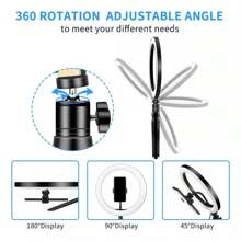 Aro De Luz 12 Pulgadas De Iluminacion Usb Con Soporte Celula,adecuado para Navidad - Blanco - Ver 4