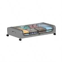 布製床底儲物箱,帶有輪子,可移動式布料衣物組織容器,適用於家居 - 灰色 - 查看 3