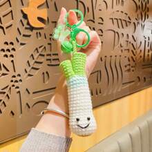 1個女性鉤織毛絨洋蔥素食鑰匙圈吊飾 - 彩色 - 查看 7