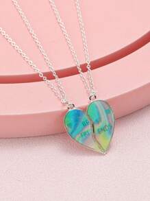 Qpeach 2 Packs Heart Unicorn Bear Cat Pendant Best Friend Girl BFF Necklace Of 2 For Teen Girls Friendship Jewelry Gifts - Multicolor - View 2