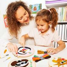 6Pcs Animal Theme Embroidery Kits For Beginners DIY Cross Stitch With Embroidery Fabric Patterns Hoop Threader Instruction Needlepoint Starter Kits Educational Craft Supplies For Adults Teens School Handicraft Class Teaching Supplies - Multicolor - View 6