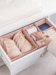 1PC Qianniao Drid Fabric Space Storage Box, Foldable Fabric Closet Organizer And Storage Dress Drawer Divider For Socks, Underwear, Bras, Baby Clothes, Scarves, Belts, Ties