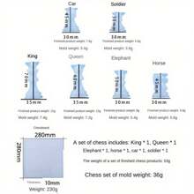 Diy膠模三維棋盤矽膠模具鏡面樹脂 - 軍綠色 - 查看 5