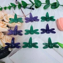 天然水晶-淡紫色晶,玉,蜻蜓 - 治療石,冥想石,水晶雕刻珠寶,水晶禮品,水晶雕像,療石,冥想石 - 紫色 - 查看 5