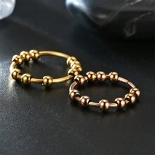 1 Pièce Dix Perles Spinning Stress Relieving Anxiety Rings Pour Les Couples