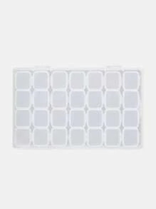 1pc White & Transparent Plastic 28-Grid Storage Box, Multifunctional Detachable Nail Art/ Jewelry Accessory Storage Container With Lid, Suitable For Home Drawer Organization - Clear - View 4