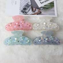 韓式優雅波西米亞風格森林系列髮夾，帶鑽石花朵、蝴蝶、爪型等，創意甜美女孩髮夾 - 綠色 - 查看 2