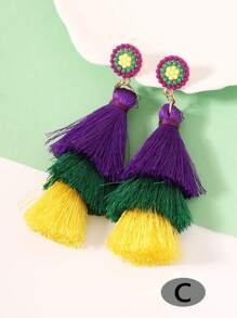 1 Pair Of Party Style Carnival Collection Fashion With Light Luxury Inlaid Enamel Earrings For Women