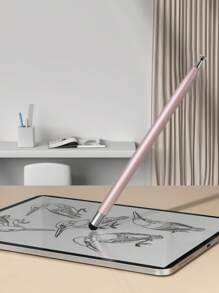 雙頭觸控螢幕專業觸控筆,具有圓盤形和矽膠頭,適用於手機、平板電腦等設備的書寫和繪畫 - 玫瑰金 - 查看 4