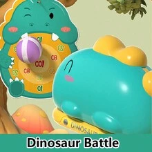 1pc Cartoon Dinosaur Ball Blaster Shooting Game Toy With Targets And Soft Foam Bullets (Some Parts Random) - Red - View 3