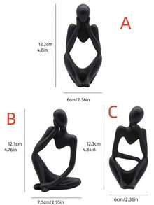 1只現代人物設計裝飾擺件,收藏品 - 白色 - 查看 2