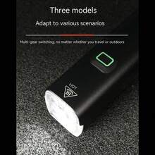 1個自行車燈,帶高/低光束和1000流明亮度,可usb充電,適用於山地自行車,鋁合金前燈 - 黑色 - 查看 5