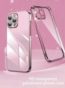 New Electroplating Anti-Fall Phone Case + Full Set Of Phone Case, Compatible With Apple 11/12/13/14/15pro Max, Samsung, Xiaomi, OPPO, VIVO, Redmi Note 11/12/13c Pro - Pink - View 2