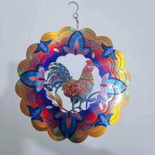 1pc Colorful Metal Iron Wind Spinner For Outdoor Garden Decoration 3d Kinetic Windmill Crafts - Multicolor - View 5