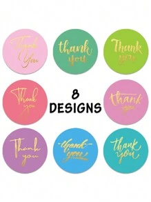 500pcs/Roll Hot Stamping Thank You Stickers Back To School