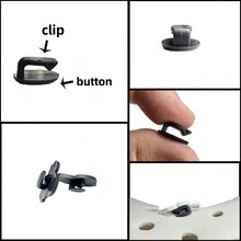 1套6入組羽毛球和海龜卡通圖案鞋飾,適合男女穿著,適合海灘、度假、假期禮物,自由組合diy裝飾 - 彩色 - 查看 3