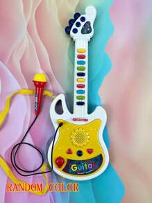 1 Pieza Guitarra Educativa Infantil De Dibujos Animados Para La Interacción Entre Padres E Hijos Con Luz Y Música, Color Al Azar - Multicolor - Ver 1