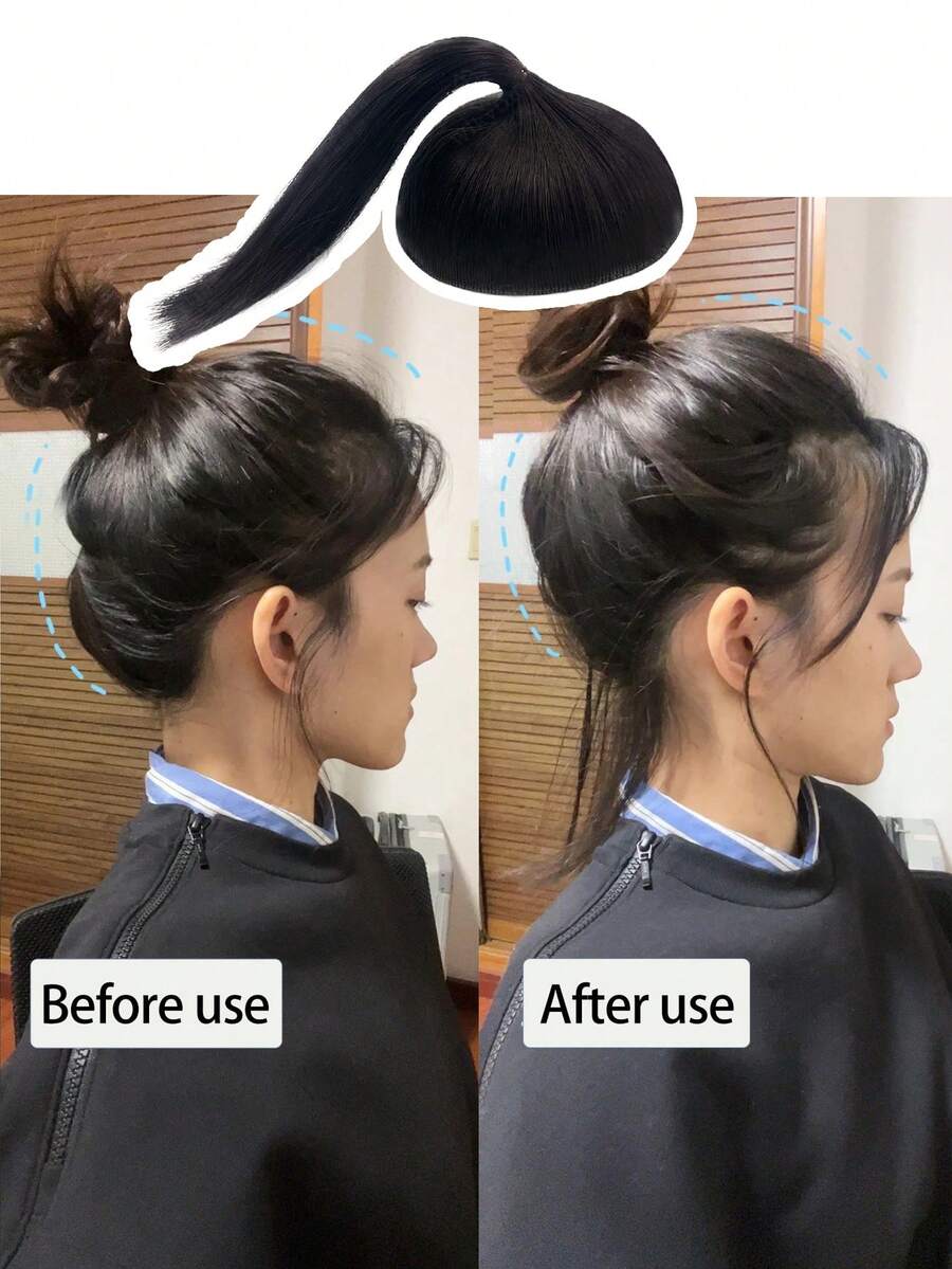 1 Máy Tính Hình Bán Tròn Thoáng Khí Vô Hình Tóc Miếng Lót, Lông Tơ Và Đầu Lâu Cao, Tóc Dẹt Để Tăng Tóc Xùy