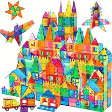 Marphy 37/61pcs Magnetic Ceramic Tiles, Colorful Magnetic Building Blocks Set, Unique Transparent 3D Magnetic Tiles, Preschool Magnetic Construction Toys