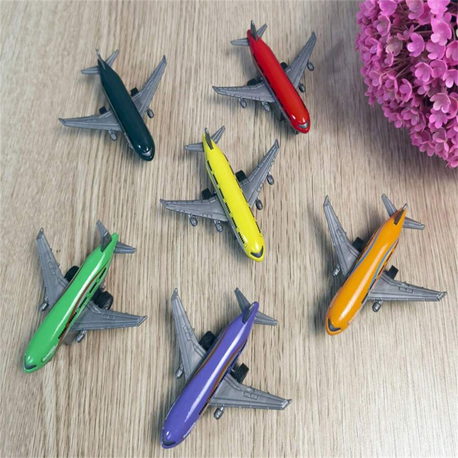 1pc Die-Cast Metal Airplane Toy Pull-Back Passenger Plane(Random Delivery) - Multicolor - View 1