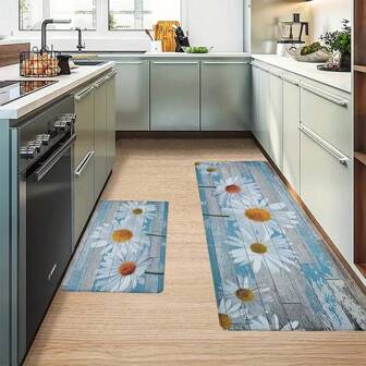 1 塊柔軟水晶絨地毯,適合客廳、臥室、廚房、玄關、抗疲勞舒適裝飾、耐用、耐洗