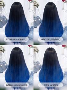 alicegarden 26-Inch Long Synthetic Wig Featuring A Natural Straight Style A Stunning Multicolor. Designed With Bangs , This False Hairpiece Is Perfect For Ms Daily Use, Offering A Natural And Realistic Appearance That Mimics Gift For Ladies. (No Accessories) - Multicolor - View 10