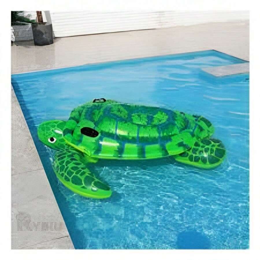 Tortuga Flotador Inflable Montable Albercas - Verde - Ver 1
