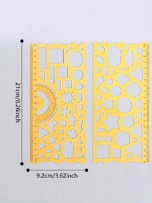 适用于小学生的多功能尺子套装，批发几何尺，可用于绘画和素描，可变形尺子 - 粉色 - 查看 2