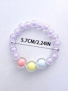1個隨機顏色裝飾珠子手鍊,為女性時尚造型增色 - 彩色 - 查看 7